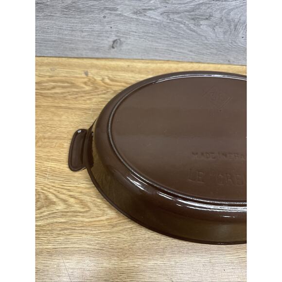 Vintage LE CREUSET #36 Brown Au Gratin Oval Open Baking Dish Enamel Cast Iron - Picture 2 of 7